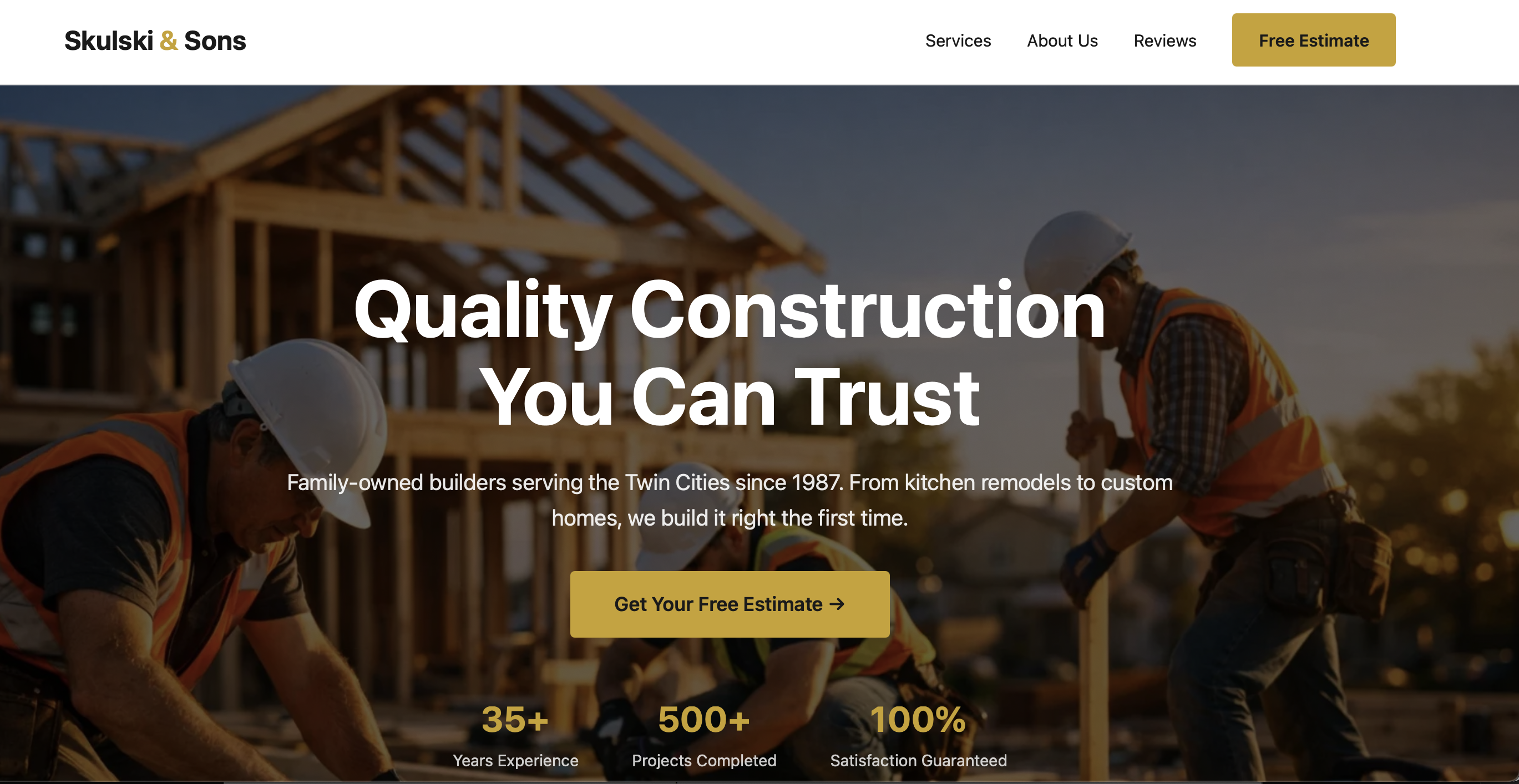 Skulski & Sons Builders website